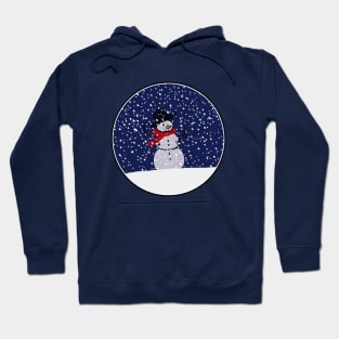 Snowman on a Snowy Hill in a Circle! Hoodie